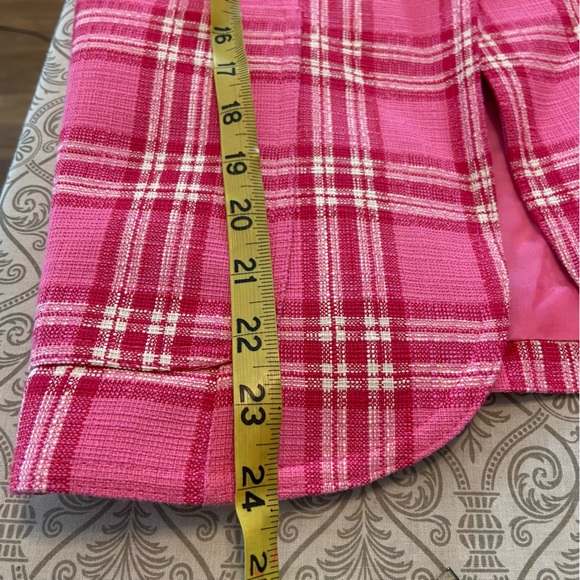 Smythe Duchess Tonal Pink Plaid Blazer Jacket XSmall XS 0 Suit - Picture 3 of 12